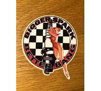 Bigger Spark Better Bang Sticker Pin Up Old School Car Decal NOS-0033