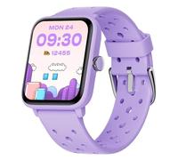 BIGGERFIVE Smart Watch for Kids without APP, Fitness Tracker Watch Pedometer, Heart Rate, 5ATM Waterproof, Sleep Monitor, Calorie Step Counter, Games, Vibrate Alarm Clock for Girls 5-14, Porous Lilac