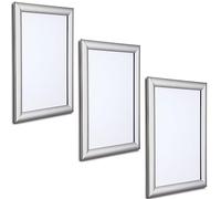 Biggest Aluminium Snap frame Poster Frame Clearence sale In Black and silver Colour (3 x A4 Silver Mitred)