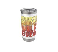 Biggest Baddest Wolf Ever Funny Animal Lover Retro Sunset Stainless Steel Insulated Tumbler
