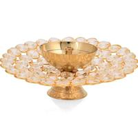 Biggest Brass Crystal Oil Akhand Lamp Diya for Diwali Decoration & Pooja | Traditional Indian Oil Lamp | Festival Home Decor | Perfect Gift, Thankgiving - Pack of 1 (Size: 16 x 6 cm)