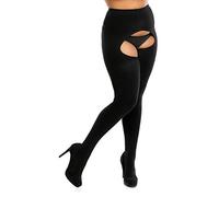 BIGGI BIG Women's Ouvert 60 Ouvert-Strumpfhose Große Größen Crotchless tights, Schwarz, 58/60 (6XL)