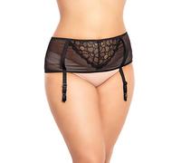 BIGGI BIG Women's Strumpfgürtel Strapsgürtel Strumpfhalter Strapshalter Flirt Garter Suspender Belt, Schwarz, 58/60 (6XL)