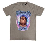 Biggie Smalls Men's RIP Airbrush T-Shirt in Grey | Size: Large Biggie Smalls Grey L