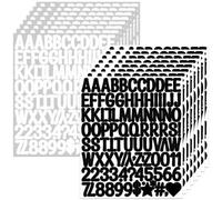 Bighan 1 Inch Vinyl Letter Number Sticker, 12 Sheets Self Adhesive Alphabet Number Sticker Symbol Stickers for Sign, Decor, Scrap Booking, Crafts and Decoration - Artistic Black&White