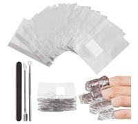 Bighan 103pcs Foil Nail Wraps, 100pcs Remover Wraps with Lint-Free Cotton Pads & 3pcs Remover tools, Nail Foils For Fast & Gentle Soak Off Gel Polish Removing