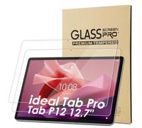 Bighan 2 Pack Screen Protector Compatible with Lenovo Tab P12 12.7" 2023, 9H Hardness Tempered Glass Film Clear Anti-Bubble Full Coverage foil