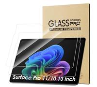 Bighan 2 Pack Screen Protector Compatible with Microsoft Surface Pro 11/10 13", 9H Hardness Tempered Glass Film Clear Anti-Bubble Full Coverage foil
