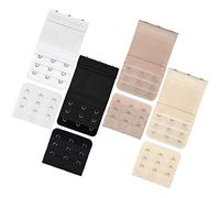 Bighan 8 PCS Bra Extenders 3 Hook 3 Rows Set White, Black, Beige, Skin Color, Soft and Comfortable Bra Strap Extension