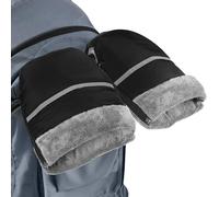 Bighan Handmuffs, Stroller Pram Hand Muff Waterproof Hand Gloves with Extra Thick Fleece for Pram, Buggy, Bike and Trailer - Black