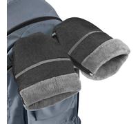 Bighan Handmuffs, Stroller Pram Hand Muff Waterproof Hand Gloves with Extra Thick Fleece for Pram, Buggy, Bike and Trailer - Grey