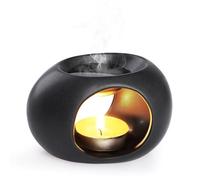 Bighan Wax Melt Burner Black Wax burner Ceramic Oil Burners Assorted Wax Warmer Aromatherapy Holder Candle Scented Diffuser Home Bedroom Decor