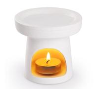 Bighan Wax Melt Burner Black&White Wax burner Ceramic Oil Burners Assorted Wax Warmer Aromatherapy Holder Candle Scented Diffuser Home Bedroom Decor - White