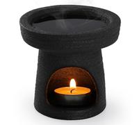 Bighan Wax Melt Burner Wax burner Ceramic Oil Burners Assorted Wax Warmer Aromatherapy Holder Candle Scented Diffuser Home Bedroom Decor -Black