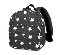 BIGHAS Lightweight Toddler Kids Backpack with Chest Strap For Boys and Girls, Preschool Kindergarten 3-6 Years Old 30 Colors (Star/Black)