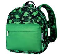 BIGHAS Lightweight Toddler Kids Backpack with Chest Strap for Boys and Girls, Preschool Nursery 3-6 Years Old 30 Colours, Dinosaur/Green, One Size