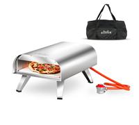 BIGHORN Gas pizza oven, Stainless Steel 4.0kW with handbag and H&R