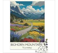 Bighorn Mountains Art 1000 Piece teenager Puzzles | fun activity to enjoy with the family during the spring break at home without needing to go out to enjoy at home38x52cm