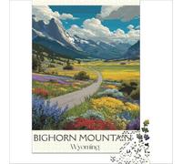 Bighorn Mountains Art teenagers 1000 Pieces Puzzle | indoor fun for wet days and quiet afternoons during the summer holidays at home with the children to enjoy at home50x75cm