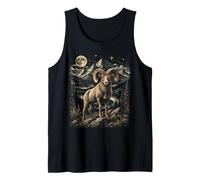 Bighorn Ram Mountain Moon Wilderness Wildlife Art Tank Top