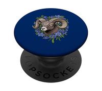 Bighorn Sheep And Blue Colorado Columbine Flowers PopSockets Adhesive PopGrip