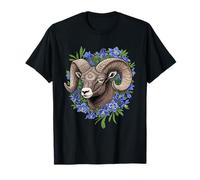 Bighorn Sheep And Blue Colorado Columbine Flowers T-Shirt