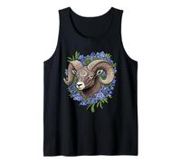 Bighorn Sheep And Blue Colorado Columbine Flowers Tank Top