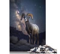 Bighorn Sheep Under Stars Puzzles for Adults & Teenagers Puzzles for Adults & Teenager Fun Puzzles Games 1000pcs (75x50cm)