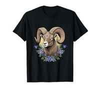Bighorn Sheep With Blue Colorado Columbine Flowers T-Shirt