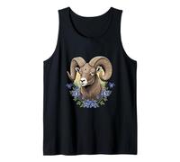 Bighorn Sheep With Blue Colorado Columbine Flowers Tank Top