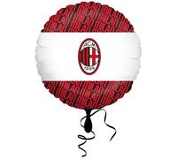 BIGIEMME AC Milan Round Aluminium Balloon, 1 count, Multi-coloured, Unisex, Birthday, Reusable, Officially Licensed, 7.0 mm long x 137.0 mm tall x 203.0 mm wide, Unica
