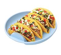 Bigingjia Silicone Taco Holder Plates with Dividers - Non-Slip Reusable Taco Serving Tray for Soft & Hard Tacos, Microwave & Dishwasher Safe Taco Stands for 4 Tacos