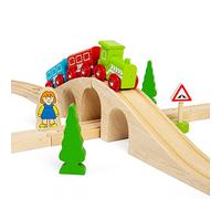 Bigjigs Figure of Eight Train Set for Kids Age 3+ | Award-Winning Traditional Wooden Railway Toy | Set Includes Track Pieces, Engine, Carriages & Accessories | Safe Educational Gift for Children