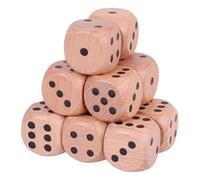 Bigjigs Giant Wooden Dice, 12 Pack, 3cm Chunky Natural Wood Dice