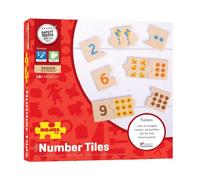 Bigjigs Toys Wooden Number Tiles - Learn to Count Puzzle