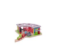 Bigjigs Toys Bigjigs Rail Wooden 5 Way Engine Shed, Multi