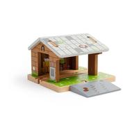 Bigjigs Rail Barnyard Train Toy - Farm Animals Tunnel with Removable Ramp, Sustainable Wooden Toys For Trains & Car Tracks, 3 Years +