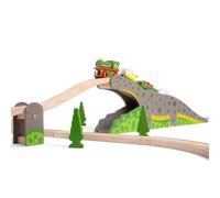 Bigjigs Rail Bronto Riser, Dinosaur Themed Wooden Train Track Accessory | Dinosaur Themed Accessory, Compatible with Most Major Wooden Railway Brands, Educational Gift for Boys & Girls Age 3+