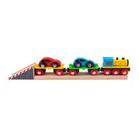Bigjigs Rail - Car Loader Wooden Car Loader Kids Children Wooden Toy For Ages 3+