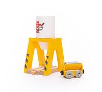 Bigjigs Rail Cement Silo Tunnel - Wooden Construction Train Set Accessories, Railway Gifts For Toddlers & Kids, Compatible With Most Other Rail Brands, Age 3 Years Old +