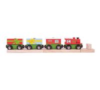Bigjigs Rail Christmas Train - Other Major Wooden Rail Brands are Compatible Bigjigs Rail Multicolor