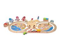 Bigjigs Rail, Coastal Clean Up Train Set, Wooden Train Set, Toys for 3 4 5 6 Year Olds, Traditional