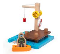 Bigjigs Rail Crane Dock, Dinghy & Diver