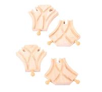 Bigjigs Rail Curved Turnouts (Pack of 4) - Other Major Wooden Rail Brands are Compatible