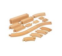 Bigjigs Toys Bigjigs Rail Wooden Straights & Curves Track Pack, Cream