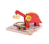 Bigjigs Rail Dinosaur Train Crane, Wooden Crane Train Track Accessory