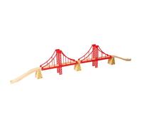 Bigjigs Rail Double Suspension Wooden Train Bridge - Quality Wooden Bigjigs Train Accessories for Wooden Train Sets, Train Bridge Compatible with Most Other Wooden Railways