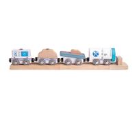 Bigjigs Rail Drilling Train - 4pcs Wooden Train Bigjigs Rail Multicolor