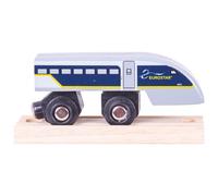 Bigjigs Rail Eurostar Toy Train | Model of the e320 Engine | Wooden Accessories for Railway Track Set | Ideal First Gift for 3+ Year Old Kids | Educational Tool Suitable for Young Boys & Girls