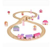 Bigjigs Rail Fairy Figure of 8 Train Set, 35 Piece Wooden Railway Toy | Track, Bridge, Accessories & Engine Included, Compatible with Most Major Wooden Railway Brands, Gift for Girls & Boys Age 3+